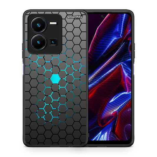 Θήκη Vivo Y35 5G Hexagonal Geometric από τη Smartfits με σχέδιο στο πίσω μέρος και μαύρο περίβλημα | Vivo Y35 5G Hexagonal Geometric case with colorful back and black bezels