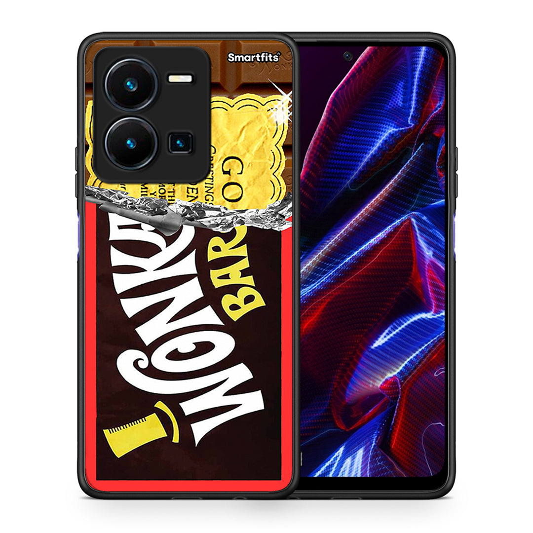 Θήκη Vivo Y35 5G Golden Ticket από τη Smartfits με σχέδιο στο πίσω μέρος και μαύρο περίβλημα | Vivo Y35 5G Golden Ticket case with colorful back and black bezels