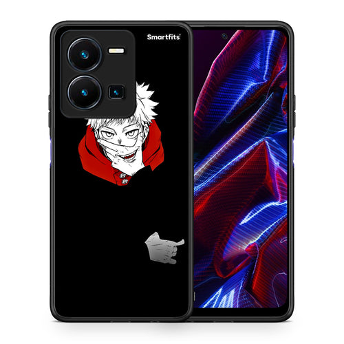 Θήκη Vivo Y35 5G Itadori Anime από τη Smartfits με σχέδιο στο πίσω μέρος και μαύρο περίβλημα | Vivo Y35 5G Itadori Anime case with colorful back and black bezels