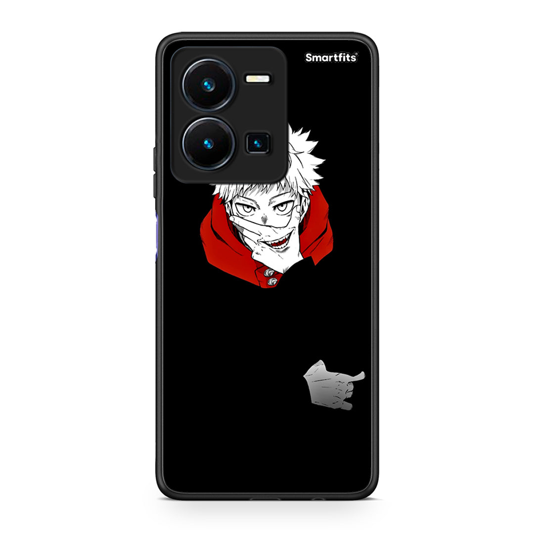 Vivo Y35 5G Itadori Anime θήκη από τη Smartfits με σχέδιο στο πίσω μέρος και μαύρο περίβλημα | Smartphone case with colorful back and black bezels by Smartfits