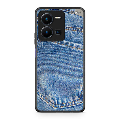 Vivo Y35 5G Jeans Pocket θήκη από τη Smartfits με σχέδιο στο πίσω μέρος και μαύρο περίβλημα | Smartphone case with colorful back and black bezels by Smartfits