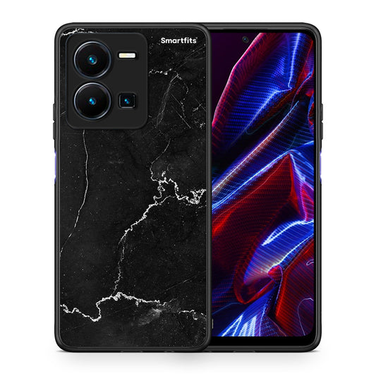 Θήκη Vivo Y35 5G Marble Black από τη Smartfits με σχέδιο στο πίσω μέρος και μαύρο περίβλημα | Vivo Y35 5G Marble Black case with colorful back and black bezels