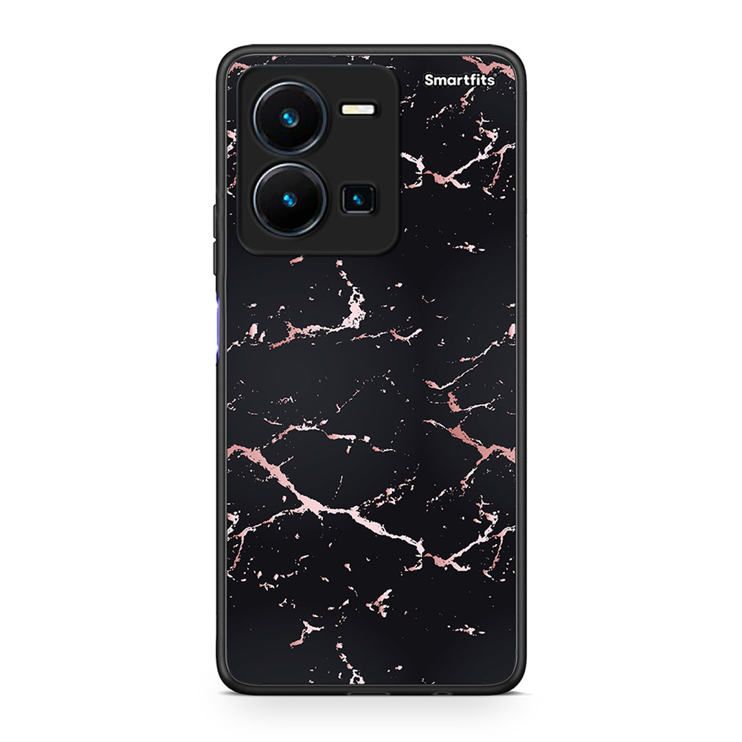 4 - Vivo Y35 5G Black Rosegold Marble case, cover, bumper