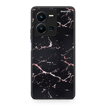 4 - Vivo Y35 5G Black Rosegold Marble case, cover, bumper