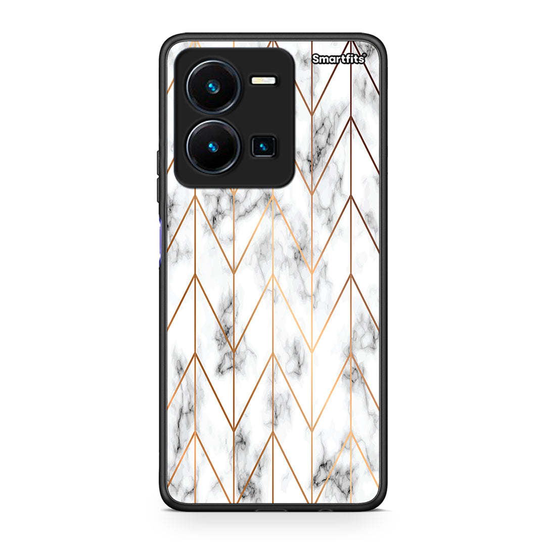 44 - Vivo Y35 5G Gold Geometric Marble case, cover, bumper