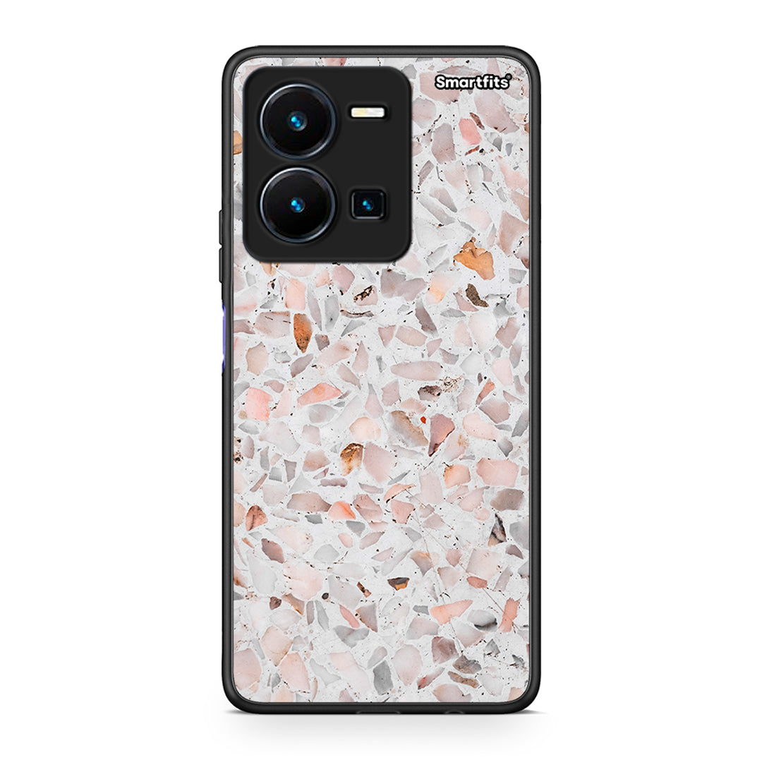 Vivo Y35 5G Marble Terrazzo θήκη από τη Smartfits με σχέδιο στο πίσω μέρος και μαύρο περίβλημα | Smartphone case with colorful back and black bezels by Smartfits