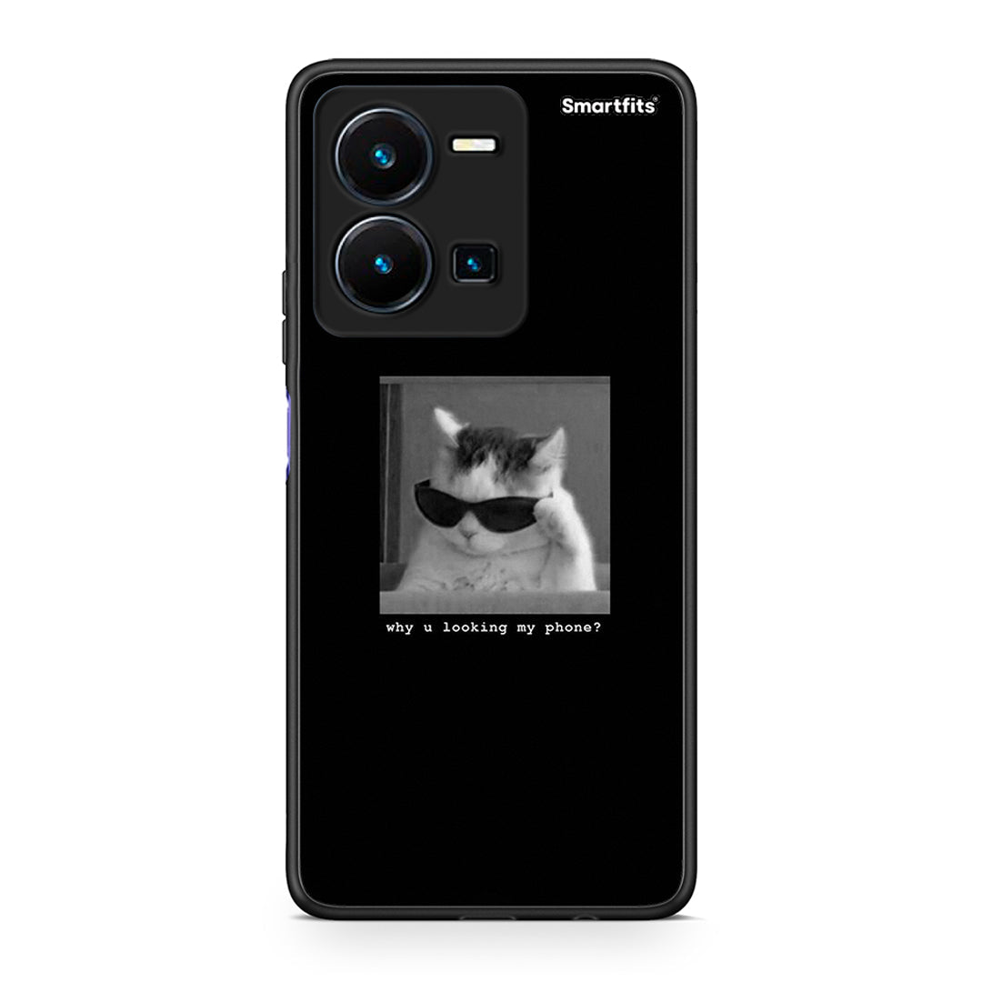 Vivo Y35 5G Meme Cat θήκη από τη Smartfits με σχέδιο στο πίσω μέρος και μαύρο περίβλημα | Smartphone case with colorful back and black bezels by Smartfits