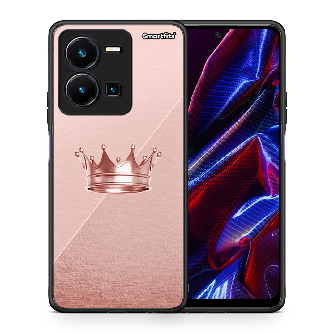 Θήκη Vivo Y35 5G Crown Minimal από τη Smartfits με σχέδιο στο πίσω μέρος και μαύρο περίβλημα | Vivo Y35 5G Crown Minimal case with colorful back and black bezels