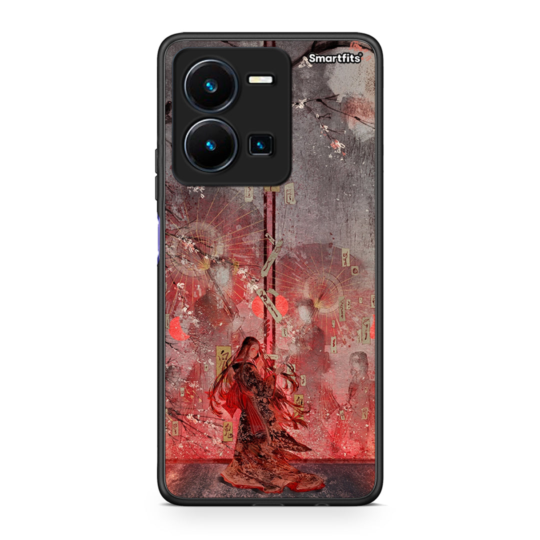 Vivo Y35 5G Nezuko Kamado θήκη από τη Smartfits με σχέδιο στο πίσω μέρος και μαύρο περίβλημα | Smartphone case with colorful back and black bezels by Smartfits