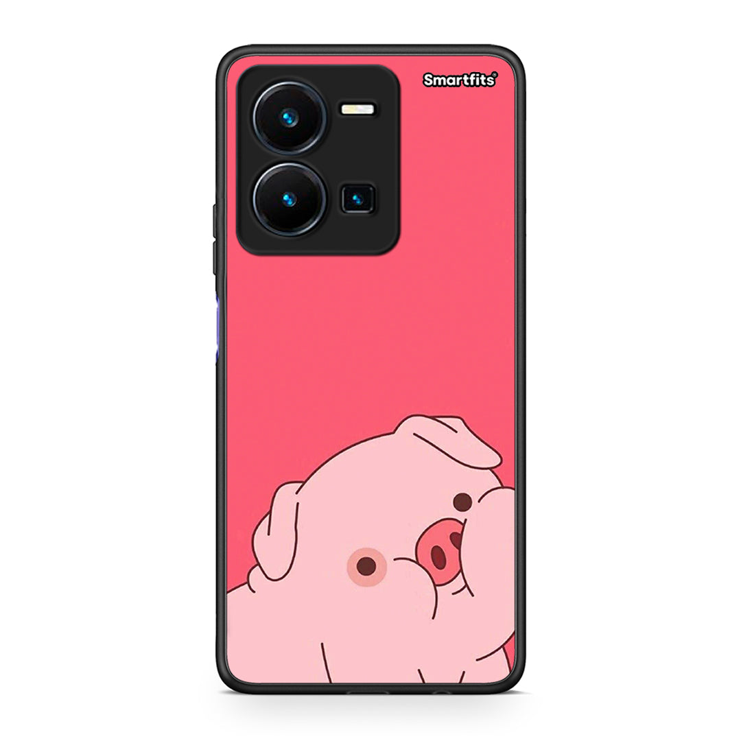 Vivo Y35 5G Pig Love 1 Θήκη Αγίου Βαλεντίνου από τη Smartfits με σχέδιο στο πίσω μέρος και μαύρο περίβλημα | Smartphone case with colorful back and black bezels by Smartfits