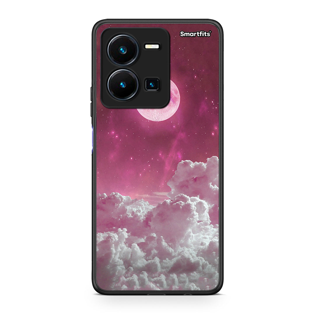Vivo Y35 5G Pink Moon Θήκη από τη Smartfits με σχέδιο στο πίσω μέρος και μαύρο περίβλημα | Smartphone case with colorful back and black bezels by Smartfits