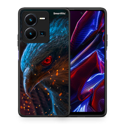 Θήκη Vivo Y35 5G Eagle PopArt από τη Smartfits με σχέδιο στο πίσω μέρος και μαύρο περίβλημα | Vivo Y35 5G Eagle PopArt case with colorful back and black bezels