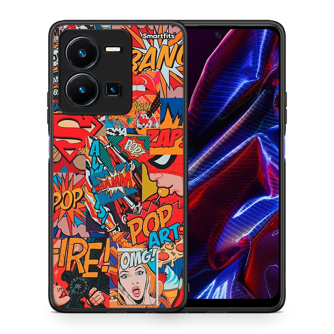 Θήκη Vivo Y35 5G PopArt OMG από τη Smartfits με σχέδιο στο πίσω μέρος και μαύρο περίβλημα | Vivo Y35 5G PopArt OMG case with colorful back and black bezels