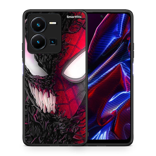 Θήκη Vivo Y35 5G SpiderVenom PopArt από τη Smartfits με σχέδιο στο πίσω μέρος και μαύρο περίβλημα | Vivo Y35 5G SpiderVenom PopArt case with colorful back and black bezels