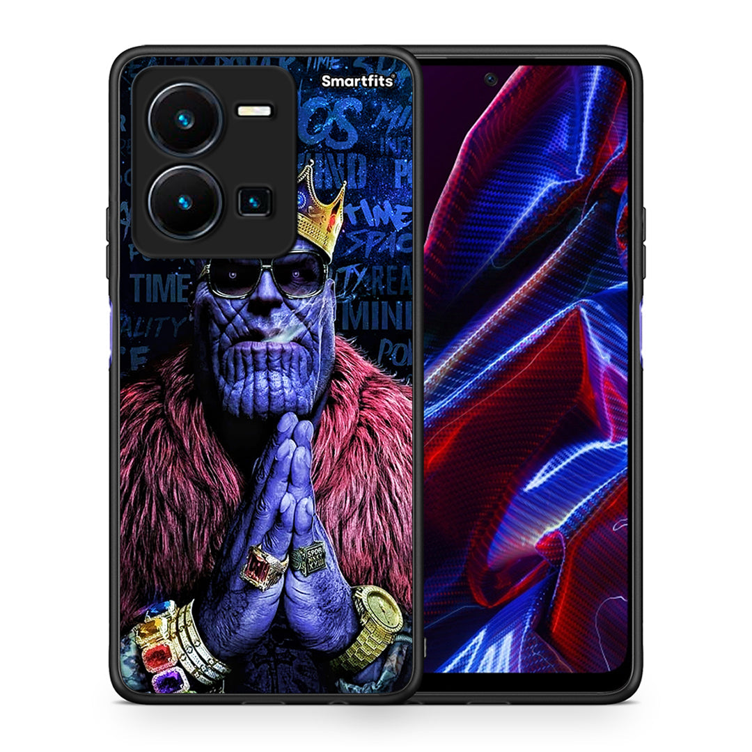 Θήκη Vivo Y35 5G Thanos PopArt από τη Smartfits με σχέδιο στο πίσω μέρος και μαύρο περίβλημα | Vivo Y35 5G Thanos PopArt case with colorful back and black bezels