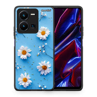 Thumbnail for Θήκη Vivo Y35 5G Real Daisies από τη Smartfits με σχέδιο στο πίσω μέρος και μαύρο περίβλημα | Vivo Y35 5G Real Daisies case with colorful back and black bezels