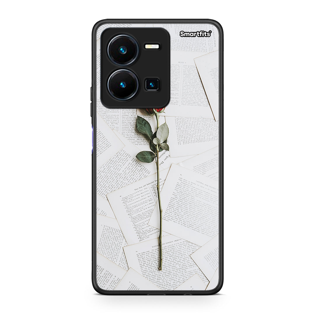 Vivo Y35 5G Red Rose θήκη από τη Smartfits με σχέδιο στο πίσω μέρος και μαύρο περίβλημα | Smartphone case with colorful back and black bezels by Smartfits