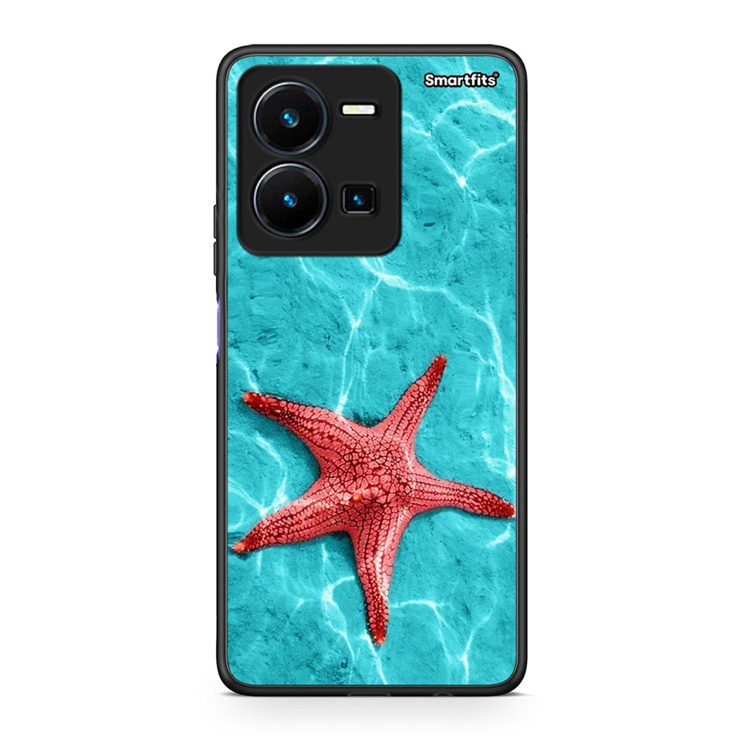 Vivo Y35 5G Red Starfish Θήκη από τη Smartfits με σχέδιο στο πίσω μέρος και μαύρο περίβλημα | Smartphone case with colorful back and black bezels by Smartfits