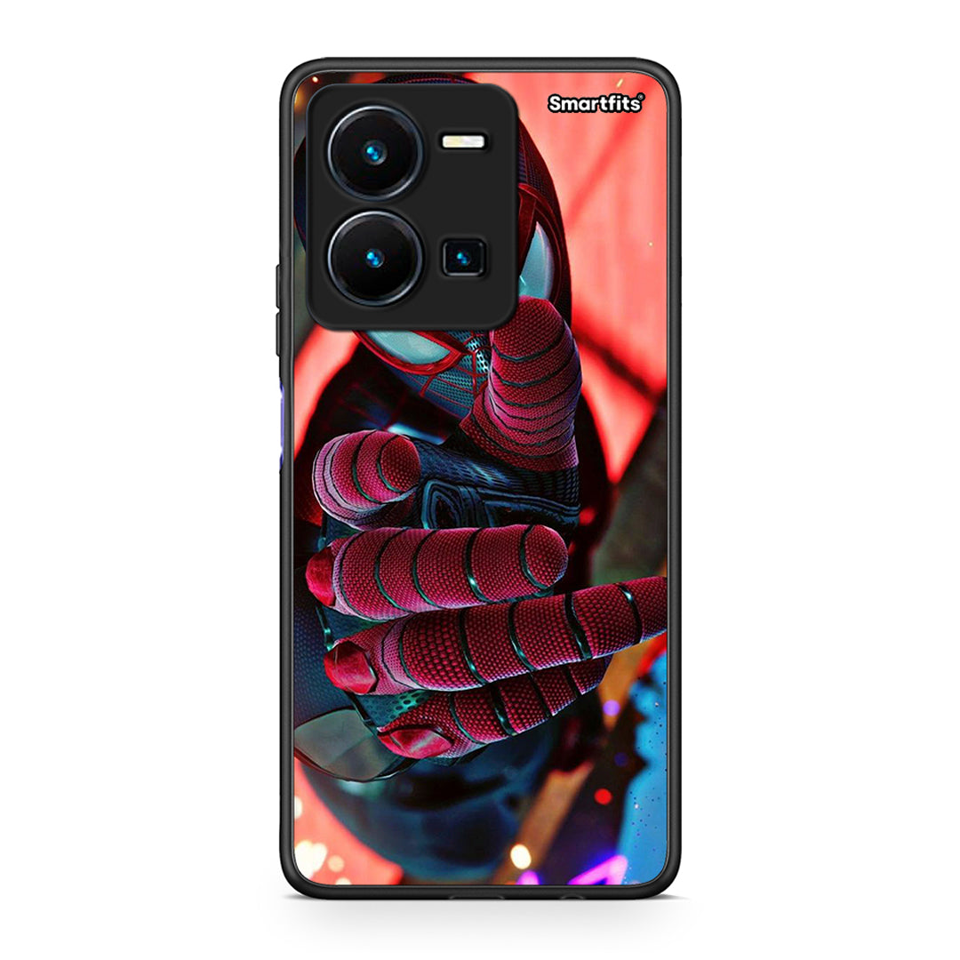 Vivo Y35 5G Spider Hand Θήκη από τη Smartfits με σχέδιο στο πίσω μέρος και μαύρο περίβλημα | Smartphone case with colorful back and black bezels by Smartfits