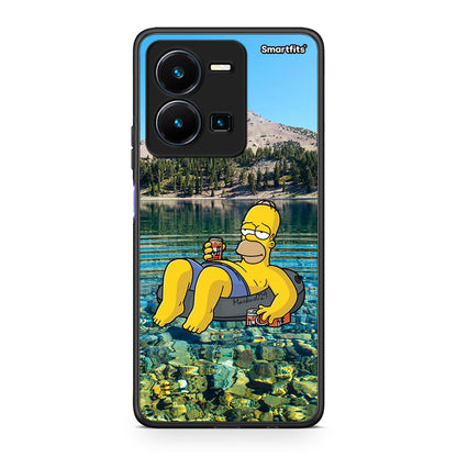 Vivo Y35 5G Summer Happiness Θήκη από τη Smartfits με σχέδιο στο πίσω μέρος και μαύρο περίβλημα | Smartphone case with colorful back and black bezels by Smartfits