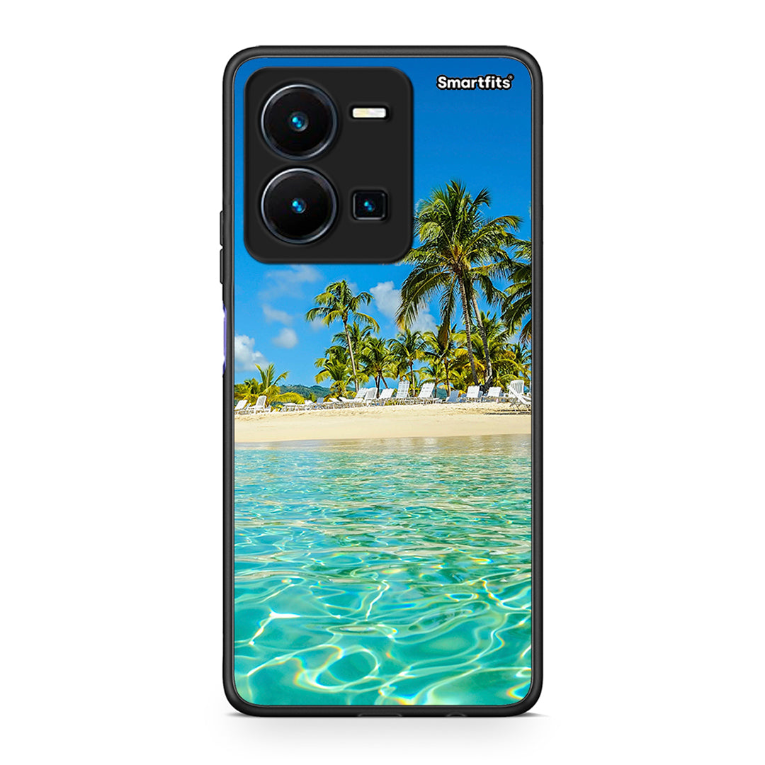 Vivo Y35 5G Tropical Vibes Θήκη από τη Smartfits με σχέδιο στο πίσω μέρος και μαύρο περίβλημα | Smartphone case with colorful back and black bezels by Smartfits