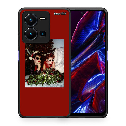 Θήκη Vivo Y35 5G Waiting For Xmas από τη Smartfits με σχέδιο στο πίσω μέρος και μαύρο περίβλημα | Vivo Y35 5G Waiting For Xmas case with colorful back and black bezels