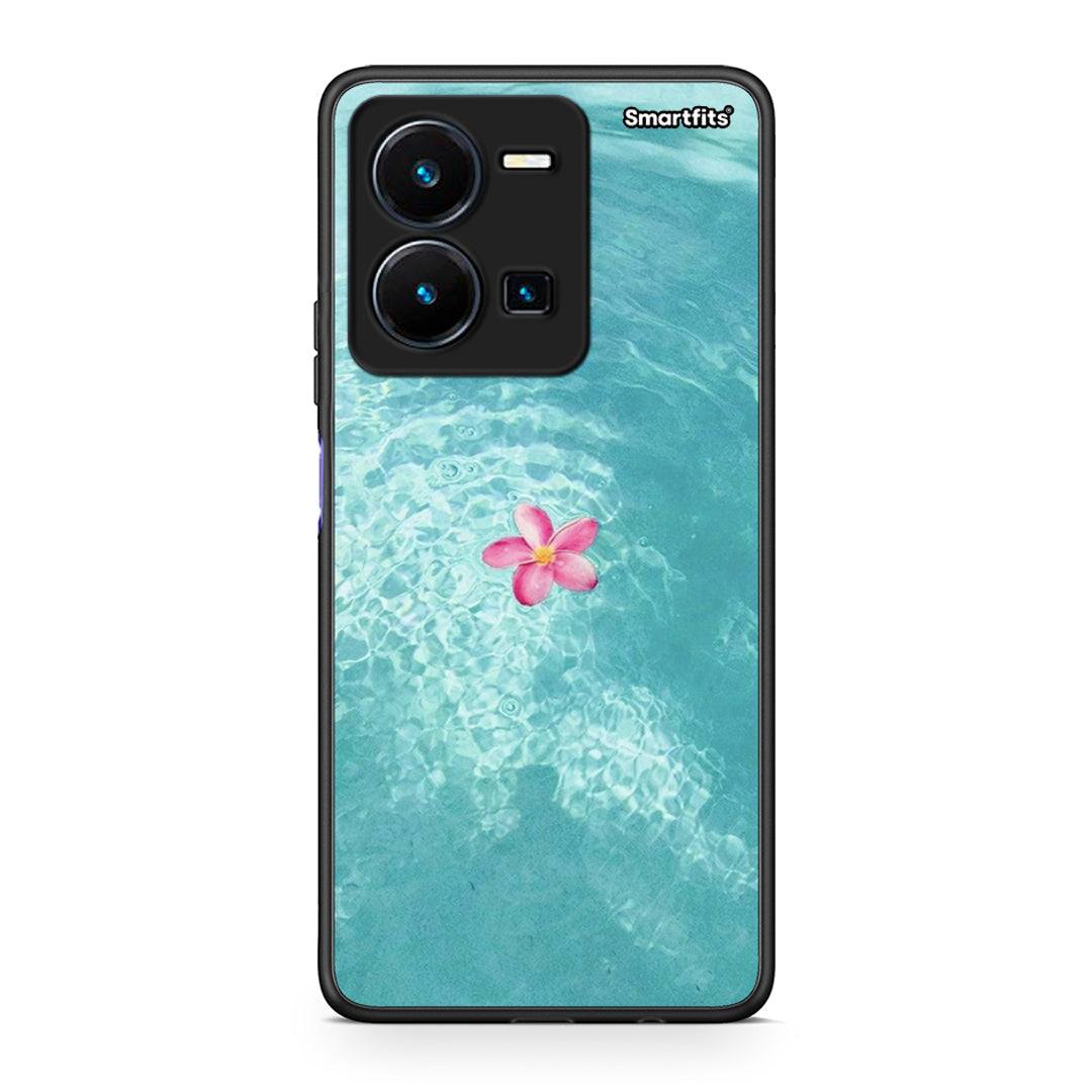 Vivo Y35 5G Water Flower Θήκη από τη Smartfits με σχέδιο στο πίσω μέρος και μαύρο περίβλημα | Smartphone case with colorful back and black bezels by Smartfits