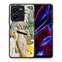 Thumbnail for Θήκη Vivo Y35 5G Woman Statue από τη Smartfits με σχέδιο στο πίσω μέρος και μαύρο περίβλημα | Vivo Y35 5G Woman Statue case with colorful back and black bezels