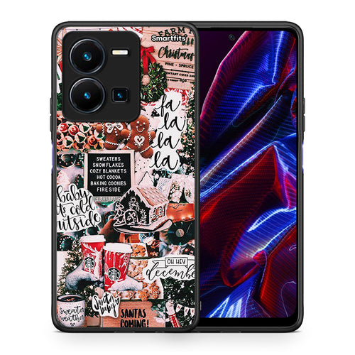 Θήκη Vivo Y35 5G Xmas Habbits από τη Smartfits με σχέδιο στο πίσω μέρος και μαύρο περίβλημα | Vivo Y35 5G Xmas Habbits case with colorful back and black bezels