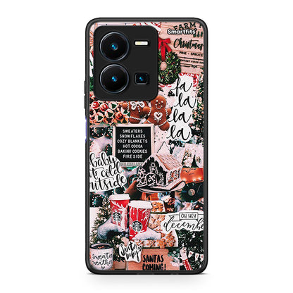 Vivo Y35 5G Xmas Habbits θήκη από τη Smartfits με σχέδιο στο πίσω μέρος και μαύρο περίβλημα | Smartphone case with colorful back and black bezels by Smartfits