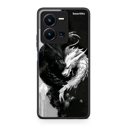 Vivo Y35 5G Yin Yang Θήκη από τη Smartfits με σχέδιο στο πίσω μέρος και μαύρο περίβλημα | Smartphone case with colorful back and black bezels by Smartfits