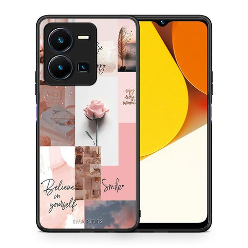 Θήκη Vivo Y35 Aesthetic Collage από τη Smartfits με σχέδιο στο πίσω μέρος και μαύρο περίβλημα | Vivo Y35 Aesthetic Collage Case with Colorful Back and Black Bezels