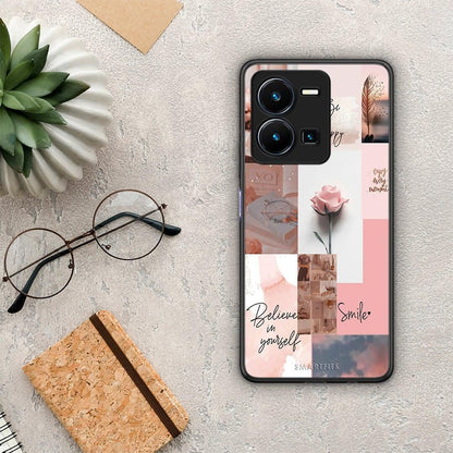 Θήκη Vivo Y35 Aesthetic Collage από τη Smartfits με σχέδιο στο πίσω μέρος και μαύρο περίβλημα | Vivo Y35 Aesthetic Collage Case with Colorful Back and Black Bezels