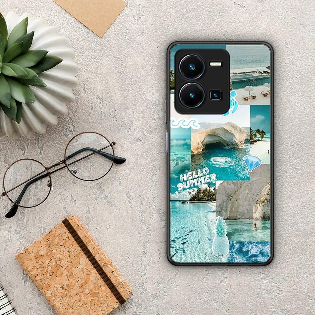 Θήκη Vivo Y35 Aesthetic Summer από τη Smartfits με σχέδιο στο πίσω μέρος και μαύρο περίβλημα | Vivo Y35 Aesthetic Summer Case with Colorful Back and Black Bezels