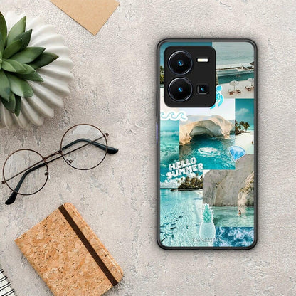 Θήκη Vivo Y35 Aesthetic Summer από τη Smartfits με σχέδιο στο πίσω μέρος και μαύρο περίβλημα | Vivo Y35 Aesthetic Summer Case with Colorful Back and Black Bezels