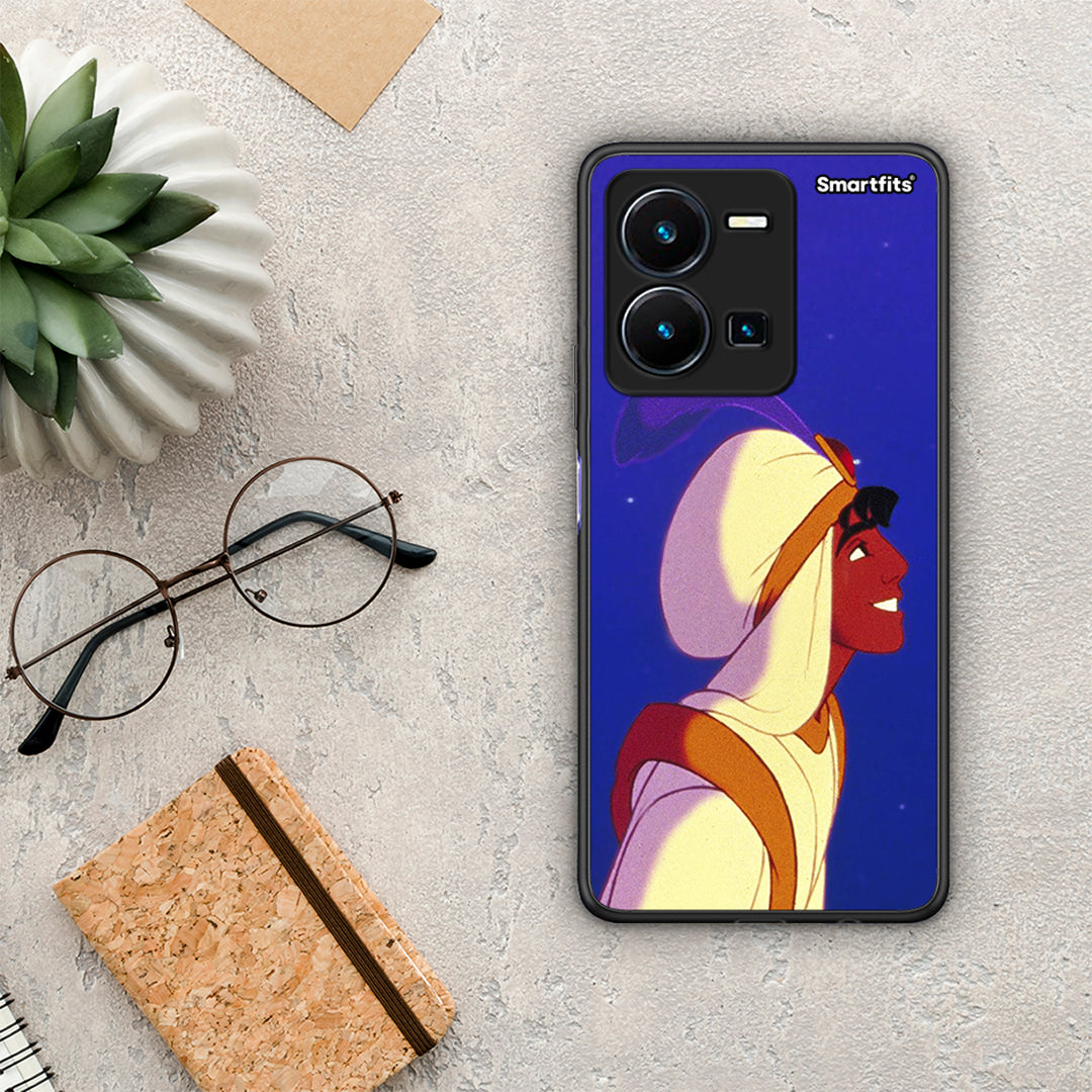 Θήκη Vivo Y35 Alladin And Jasmine Love 1 από τη Smartfits με σχέδιο στο πίσω μέρος και μαύρο περίβλημα | Vivo Y35 Alladin And Jasmine Love 1 Case with Colorful Back and Black Bezels
