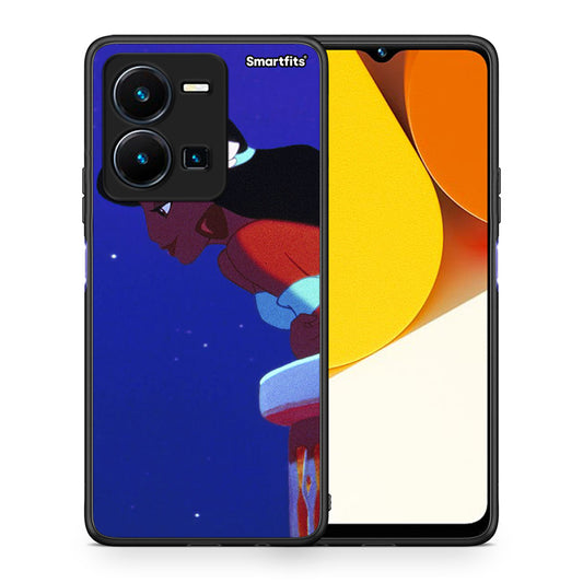 Θήκη Vivo Y35 Alladin And Jasmine Love 2 από τη Smartfits με σχέδιο στο πίσω μέρος και μαύρο περίβλημα | Vivo Y35 Alladin And Jasmine Love 2 Case with Colorful Back and Black Bezels