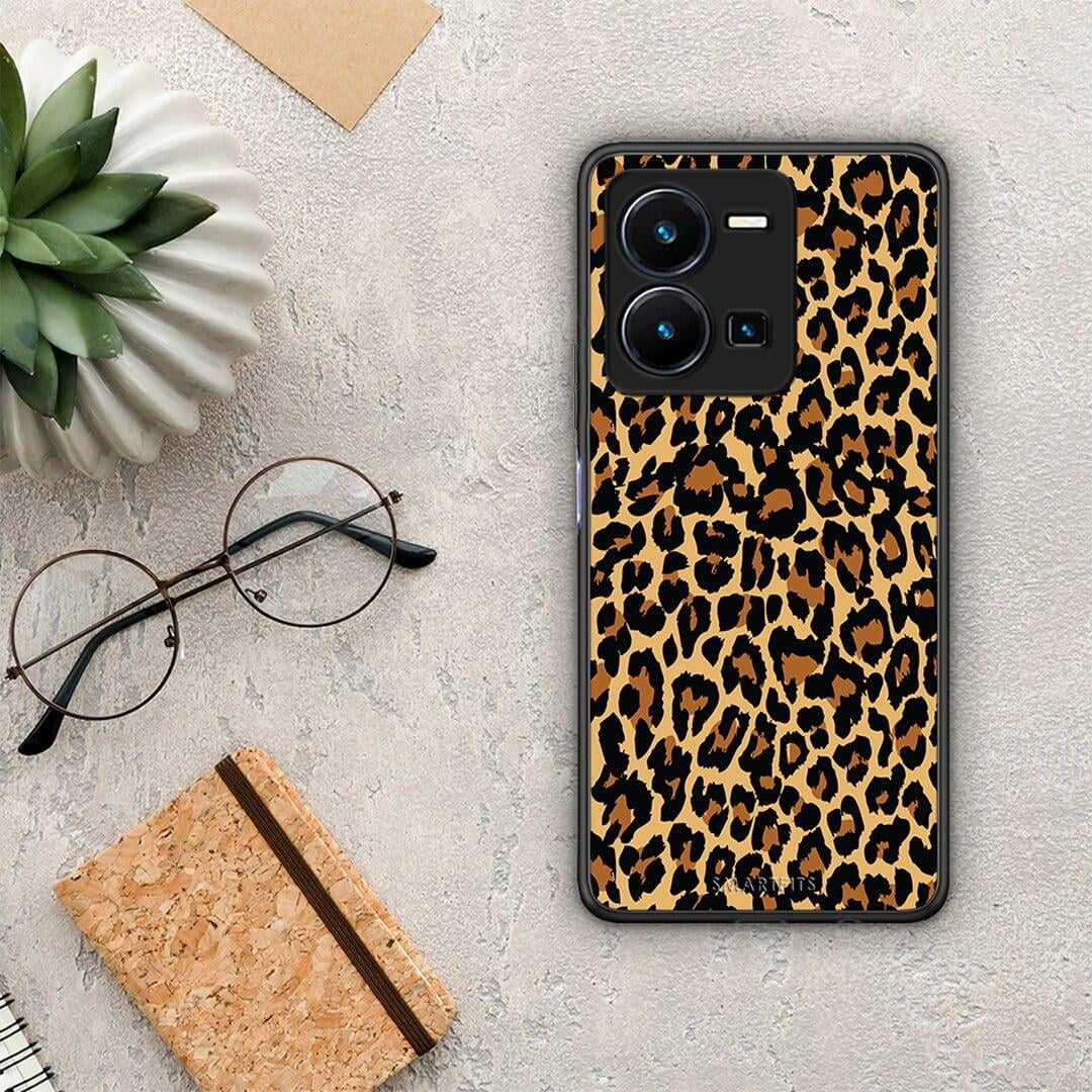 Θήκη Vivo Y35 Animal Leopard από τη Smartfits με σχέδιο στο πίσω μέρος και μαύρο περίβλημα | Vivo Y35 Animal Leopard Case with Colorful Back and Black Bezels