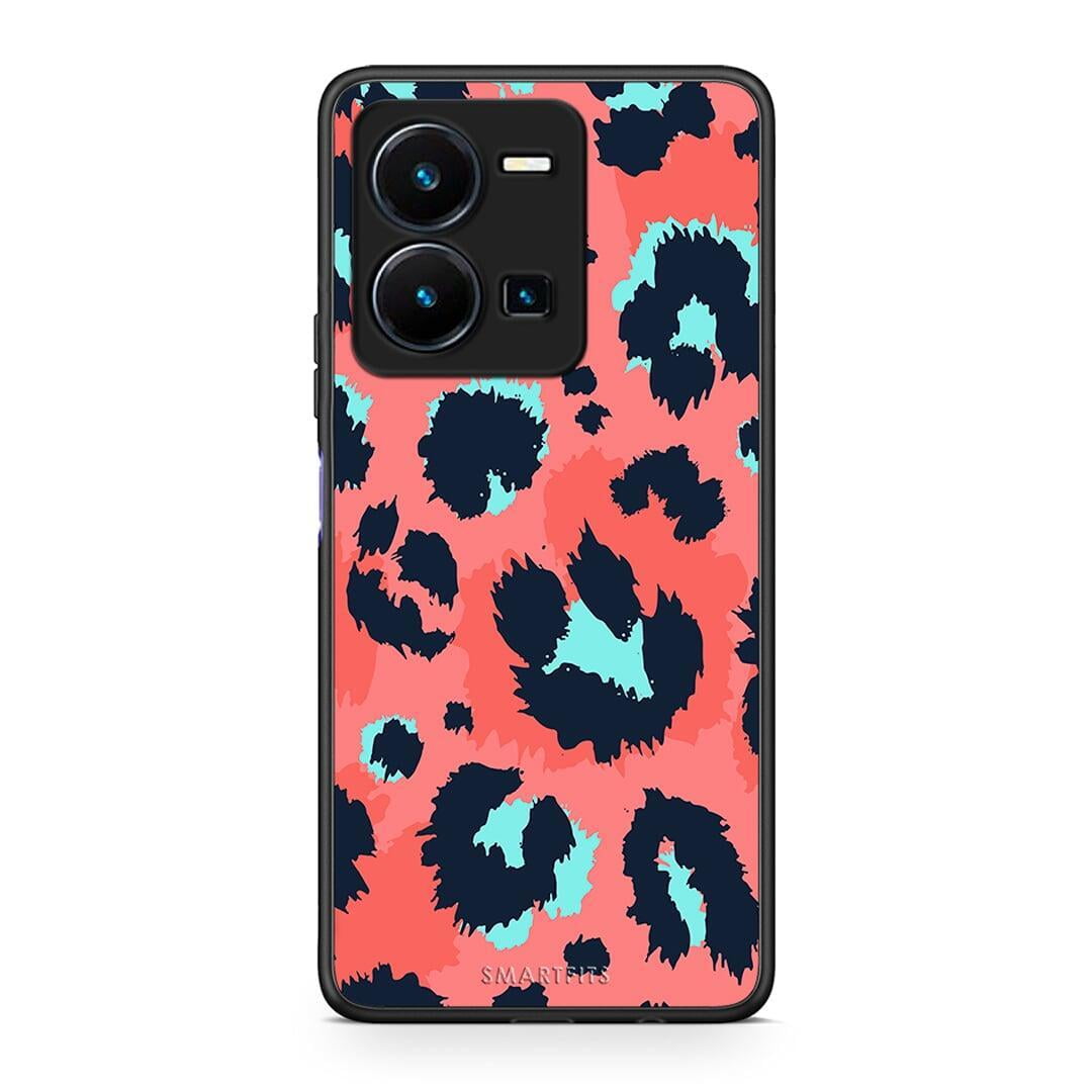 Θήκη Vivo Y35 Animal Pink Leopard από τη Smartfits με σχέδιο στο πίσω μέρος και μαύρο περίβλημα | Vivo Y35 Animal Pink Leopard Case with Colorful Back and Black Bezels