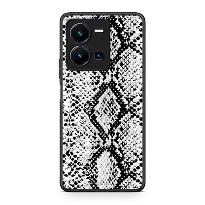 Θήκη Vivo Y35 Animal White Snake από τη Smartfits με σχέδιο στο πίσω μέρος και μαύρο περίβλημα | Vivo Y35 Animal White Snake Case with Colorful Back and Black Bezels