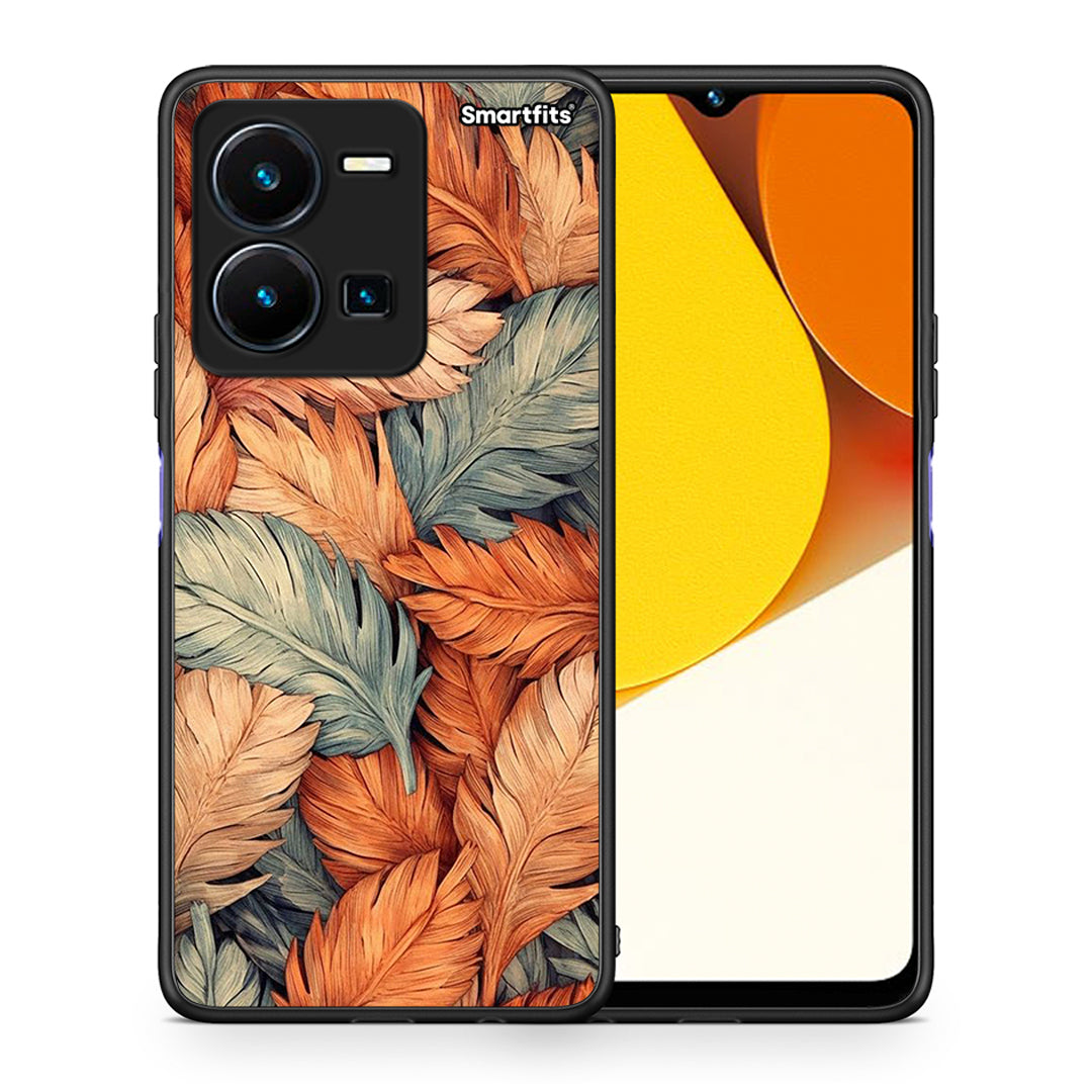 Θήκη Vivo Y35 Autumn Leaves από τη Smartfits με σχέδιο στο πίσω μέρος και μαύρο περίβλημα | Vivo Y35 Autumn Leaves Case with Colorful Back and Black Bezels