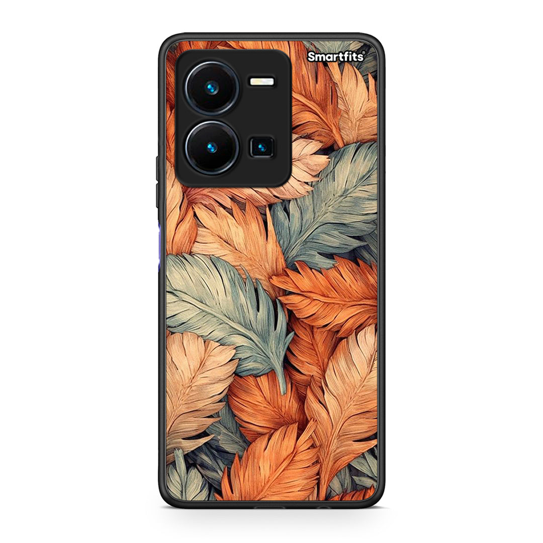 Θήκη Vivo Y35 Autumn Leaves από τη Smartfits με σχέδιο στο πίσω μέρος και μαύρο περίβλημα | Vivo Y35 Autumn Leaves Case with Colorful Back and Black Bezels