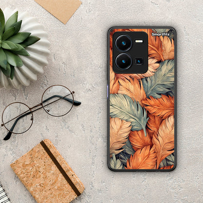 Θήκη Vivo Y35 Autumn Leaves από τη Smartfits με σχέδιο στο πίσω μέρος και μαύρο περίβλημα | Vivo Y35 Autumn Leaves Case with Colorful Back and Black Bezels