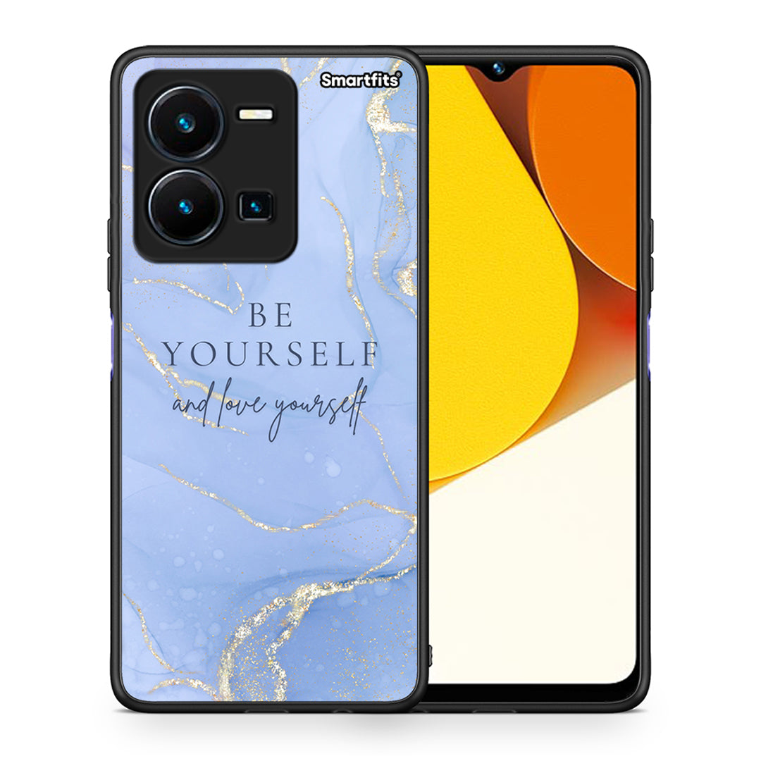 Θήκη Vivo Y35 Be Yourself από τη Smartfits με σχέδιο στο πίσω μέρος και μαύρο περίβλημα | Vivo Y35 Be Yourself Case with Colorful Back and Black Bezels