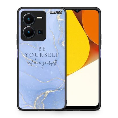 Θήκη Vivo Y35 Be Yourself από τη Smartfits με σχέδιο στο πίσω μέρος και μαύρο περίβλημα | Vivo Y35 Be Yourself Case with Colorful Back and Black Bezels