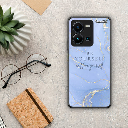 Θήκη Vivo Y35 Be Yourself από τη Smartfits με σχέδιο στο πίσω μέρος και μαύρο περίβλημα | Vivo Y35 Be Yourself Case with Colorful Back and Black Bezels