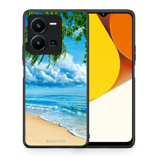 Θήκη Vivo Y35 Beautiful Beach από τη Smartfits με σχέδιο στο πίσω μέρος και μαύρο περίβλημα | Vivo Y35 Beautiful Beach Case with Colorful Back and Black Bezels