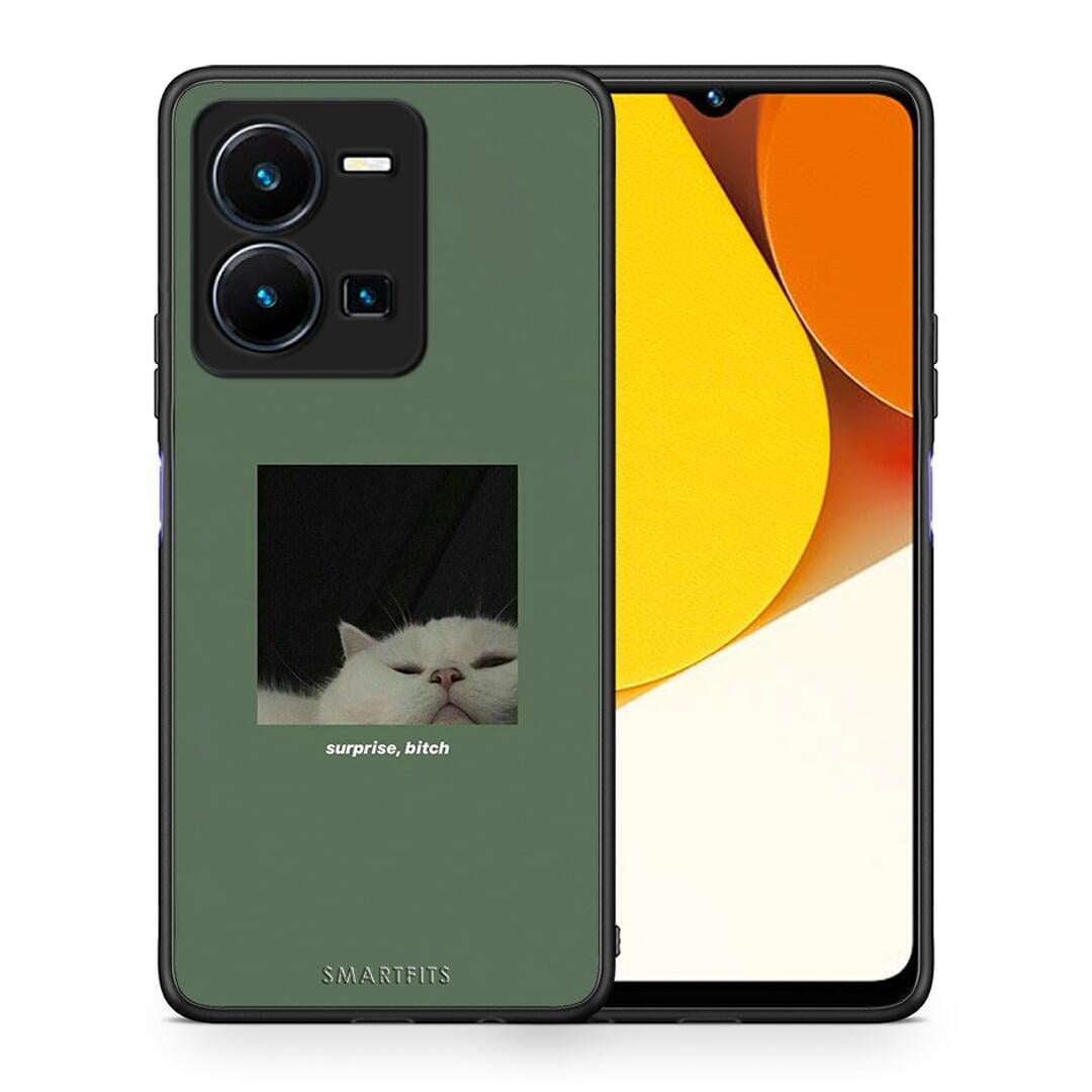 Θήκη Vivo Y35 Bitch Surprise από τη Smartfits με σχέδιο στο πίσω μέρος και μαύρο περίβλημα | Vivo Y35 Bitch Surprise Case with Colorful Back and Black Bezels