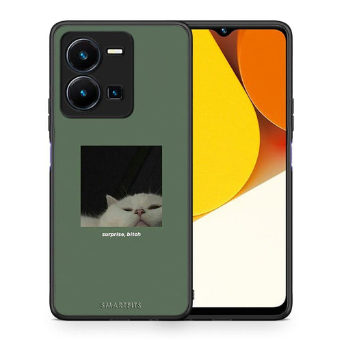 Θήκη Vivo Y35 Bitch Surprise από τη Smartfits με σχέδιο στο πίσω μέρος και μαύρο περίβλημα | Vivo Y35 Bitch Surprise Case with Colorful Back and Black Bezels