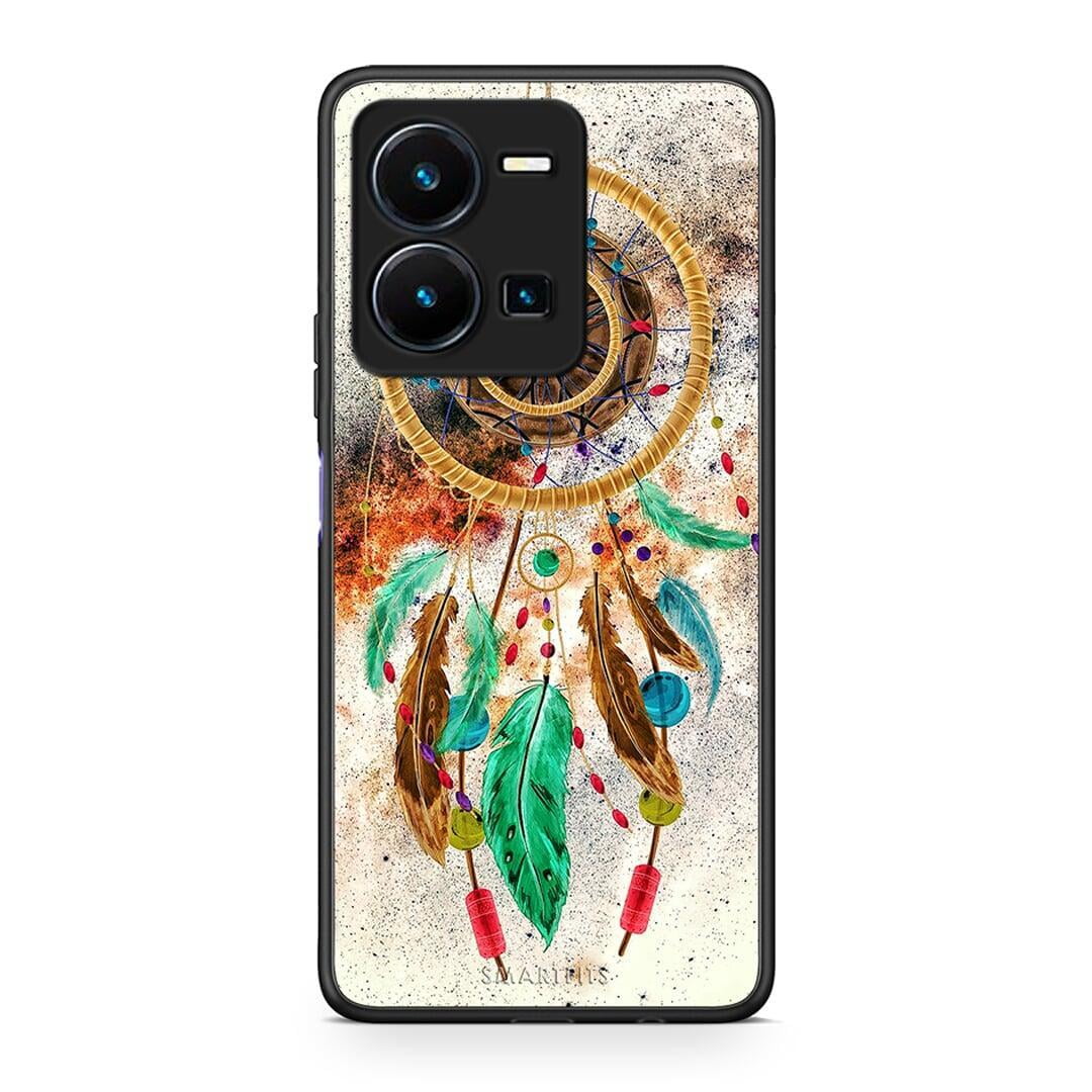 Θήκη Vivo Y35 Boho DreamCatcher από τη Smartfits με σχέδιο στο πίσω μέρος και μαύρο περίβλημα | Vivo Y35 Boho DreamCatcher Case with Colorful Back and Black Bezels